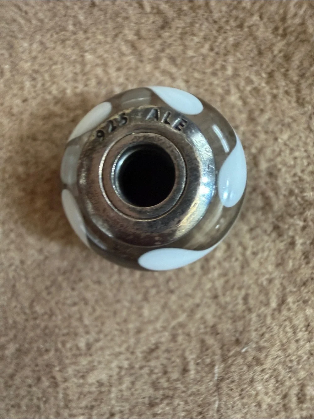 Pandora Black and White Swirl Bead